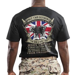 British Soldier T Shirt Military Ex Army Marine Armed Forces Jesus Quote Mens