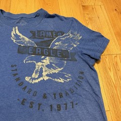 Men’s Y2k American Eagle Big Logo Blue Shirt Size M Medium 2000s Art Casual Euc