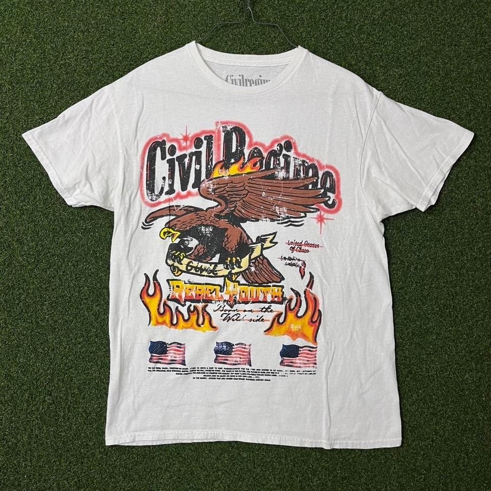 Civilregime Rebel Youth Graphic Eagle Tee Shirt White