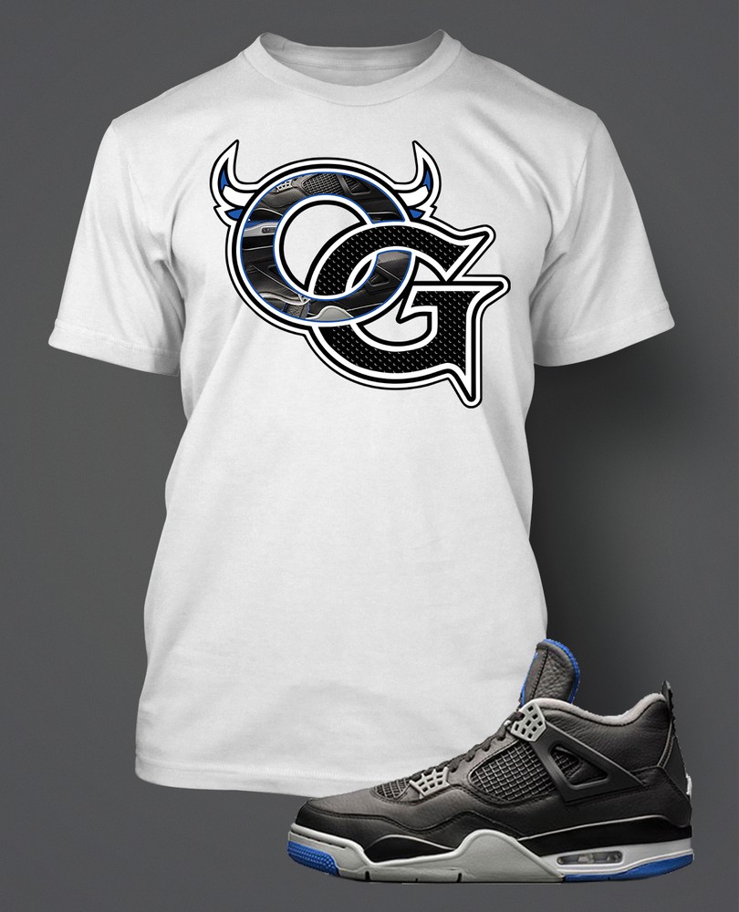 Graphic OG Tee Shirt to Match AIR J4 BLACK ROYAL Shoe Hip Hop Street Sneaker Tee