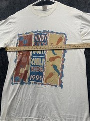 Vintage Fruit Of The Loom T Shirt Mens Large White Windy City Sports Chili Ride
