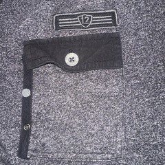 PROJEK RAW Mens M Urban Tactical Style Henley Shirt Heather Gray Zip Utility Y2K