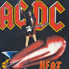 VTG ACDC T-Shirt Mens S Heat Seeker World Tour Single Stitch USA LICENSED 80s
