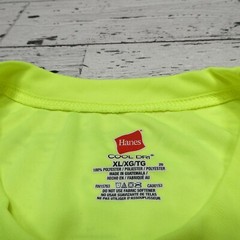 Hanes Cool Dri Shirt Mens XL Hi Vis Neon Yellow Short Sleeve Work
