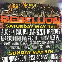 2013 Carolina Rebellion Tie Dye T-Shirt Sz M Hanes Skull Rock Band Tee