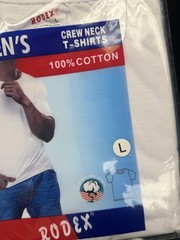 RODEX 100% COTTON 2 MEN’S CREW NECK T-SHIRTS SIZE-L