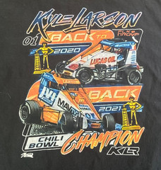 2020 2021 Kyle Larson Chili Bowl Back to Back Champion Long Sleeve Shirt KLR XL