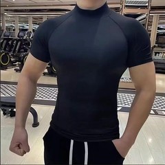 Men Compression Sport T-Shirt Quick Dry Fitness Running Gym Tight Short Sleeve