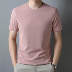 Summer High-End New Mulberry Silk Round Neck T-shirt Men’s Thin Pure Color Silk