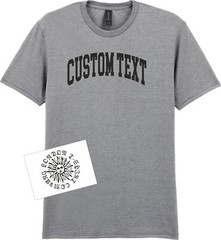 Custom Print College Style T-Shirt – Personalised, Varsity Top, Various Colours