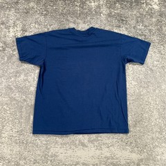 VTG Sailboat Art Tee Shirt Mens XL Blue Gold Foil Print 80s USA Single Stitch