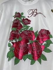 VTG Branson Missouri Shirt Mens XL White Red Foil Roses Floral Single Stitch