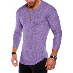 Zonbailon men’s t-shirt Base crew neck cotton slim fit bottomed long sleeve