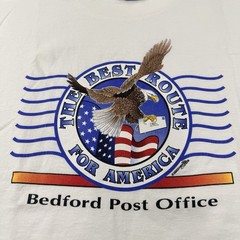 Vintage USPS Post Office T Shirt L Bedford Va USA 2003 Best Route For America