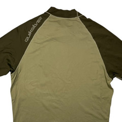 QUIKSILVER Brown Nylon/Spandex UV-TECH RASH GUARD Beach Surf Sun Gym Shirt Sz L