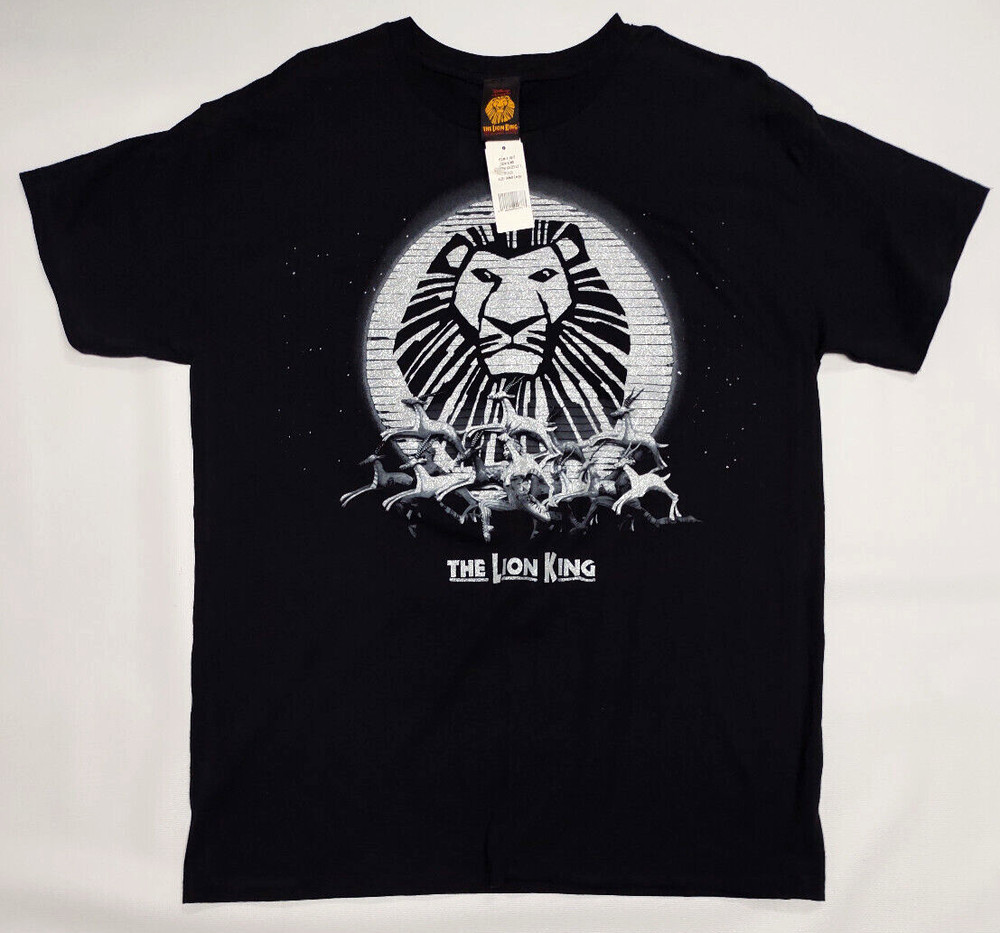 NWT Disney The Lion King Glitter Gazelle T. Black T Shirt ~Shiny, Silver~Large