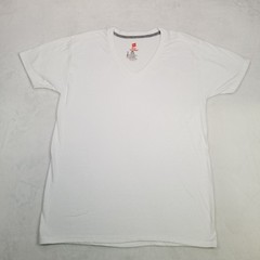 Hanes Men’s White Basic V-Neck T-Shirt Slim Fit Comfort Blend Size Medium Casual