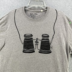 Penguin Mens T-Shirt Large L Binocular Logo Gray Short Sleeve Blended Fabric
