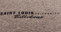 Vtg Lg MV Sport Gray Saint Louis University Billikens Collegiate T Shirt