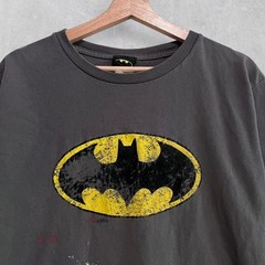 Vintage Batman Logo Distressed Cartoon Comic Promo T Shirt Chopped Size Medium