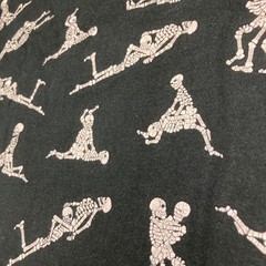 Vintage Fashion Victim Shirt Mens L Black White 1990 Skeleton Sex Funny AOP 90s