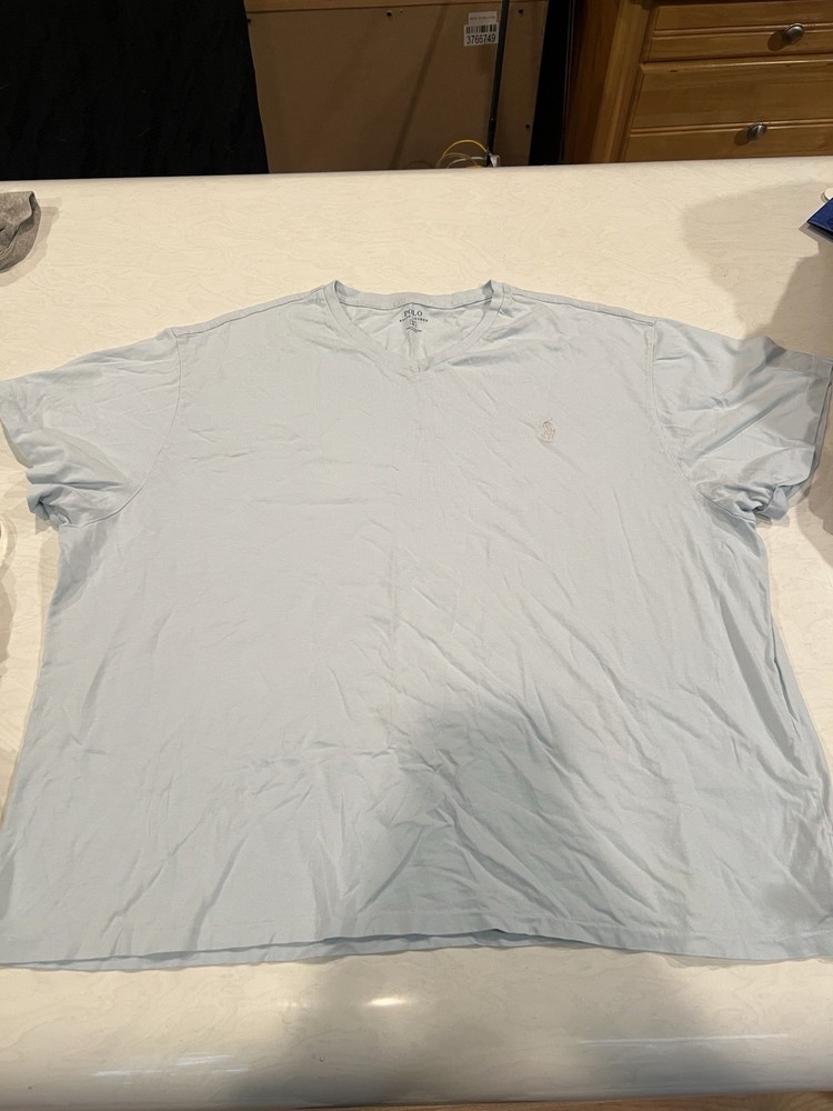 Polo Ralph Lauren Baby Blue T-Shirt Men’s 2XB Big & Tall Short Sleeve Cotton