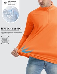 MAGCOMSEN Sun Shirts for Men Long Sleeve Quarter Zip Pullover Workout Gym Run…