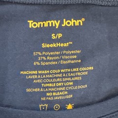 Tommy John Sleekheat Long Sleeve Crew Neck Shirt Mens Small Black Iris NWT