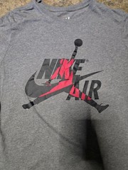 Jordan Gray Graphic Print Logo T-Shirt Mens M Regular Short Sleeve Crew Neck