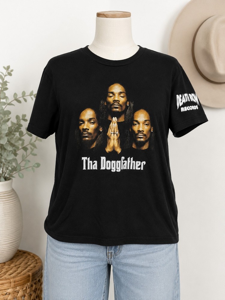 Snoop Dogg Tha Doggfather Death Row Records Graphic Tee Black Men’s Size M…