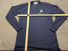 Tyndale FR Henley Shirt Mens Large Long CAT 2 Blue Flame Resistant USA