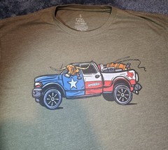XL Wild Tribute Green Shirt I Love Texas Graphic Tee 4 The Parks Longhorn