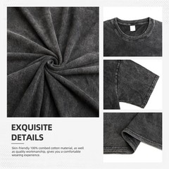 Vintage Washed T Shirt Men Women Oversized Tee 100% Cotton Casual Streetwear