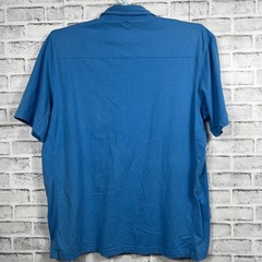 Duluth Shirt Mens XL Longtail Short Sleeve Polo Blue Workwear Casual