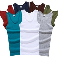 Men’s Tank Top A-Shirt Wife Beater Undershirts Size S-4XL