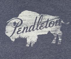 Pendleton Woolen Mills Men’s XL T-Shirt Heather Navy Buffalo Bison Graphic Tee