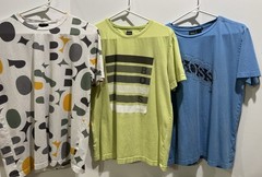 Hugo Boss Lot of 3 Men’s Cotton Knit Graphic Logo Crew Neck T-Shirts Size L