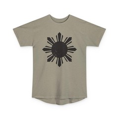 Filipino Sun Longline Drop Tail Tee Pinoy shirt Streetwear Urban Long Body S-2XL