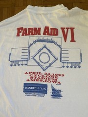 Rare Vintage 1993 Single Stitch Farm Aid VI Iowa Willie Nelson Staff Shirt XL