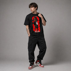 Anime Cyberpunk Y2K Harajuku T-Shirt Graphic Tee Black Unisex Urban Streetwear
