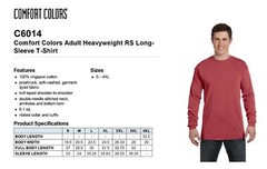 Comfort Colors Mens T-Shirt Long Sleeve Garment Dyed Preshrunk Tee C6014