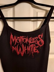 Motionless in white crop top Red Glitter Logo motionless in white tank top