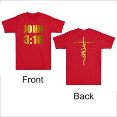John 3 16 Bible Verse Scripture Christian Jesus Faith Cross Funny T-Shirt S29