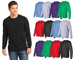 BILLIONHATS Mens Long Sleeve Colorful T-Shirts , Crew Neck Bulk Tees for Men