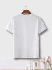 Men’s Casual Geometric Print T-Shirt – Stretchy, Breathable Fabric, Round Neck