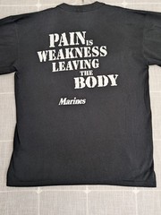 Vintage Marines Shirt Mens Medium Black Pain is Weakness Leaving The Body Rothco
