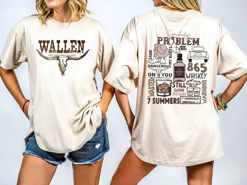 Morgan Wallen Cowboy Girl Shirt Retro Western Tour Graphic Tee