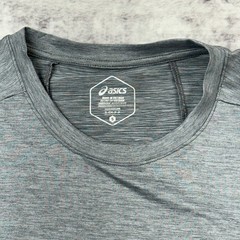 NWT ASICS Men’s Knit Spacedye SS Tee Small Gray Running Athletic MSRP $35
