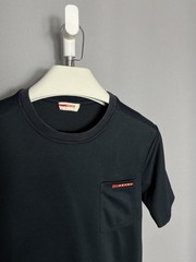 Prada mens t-shirt polyester navy 2010 pocket Sz S