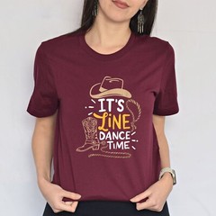 It’s Line Dance Time Country Western Boots Men Women T-Shirt